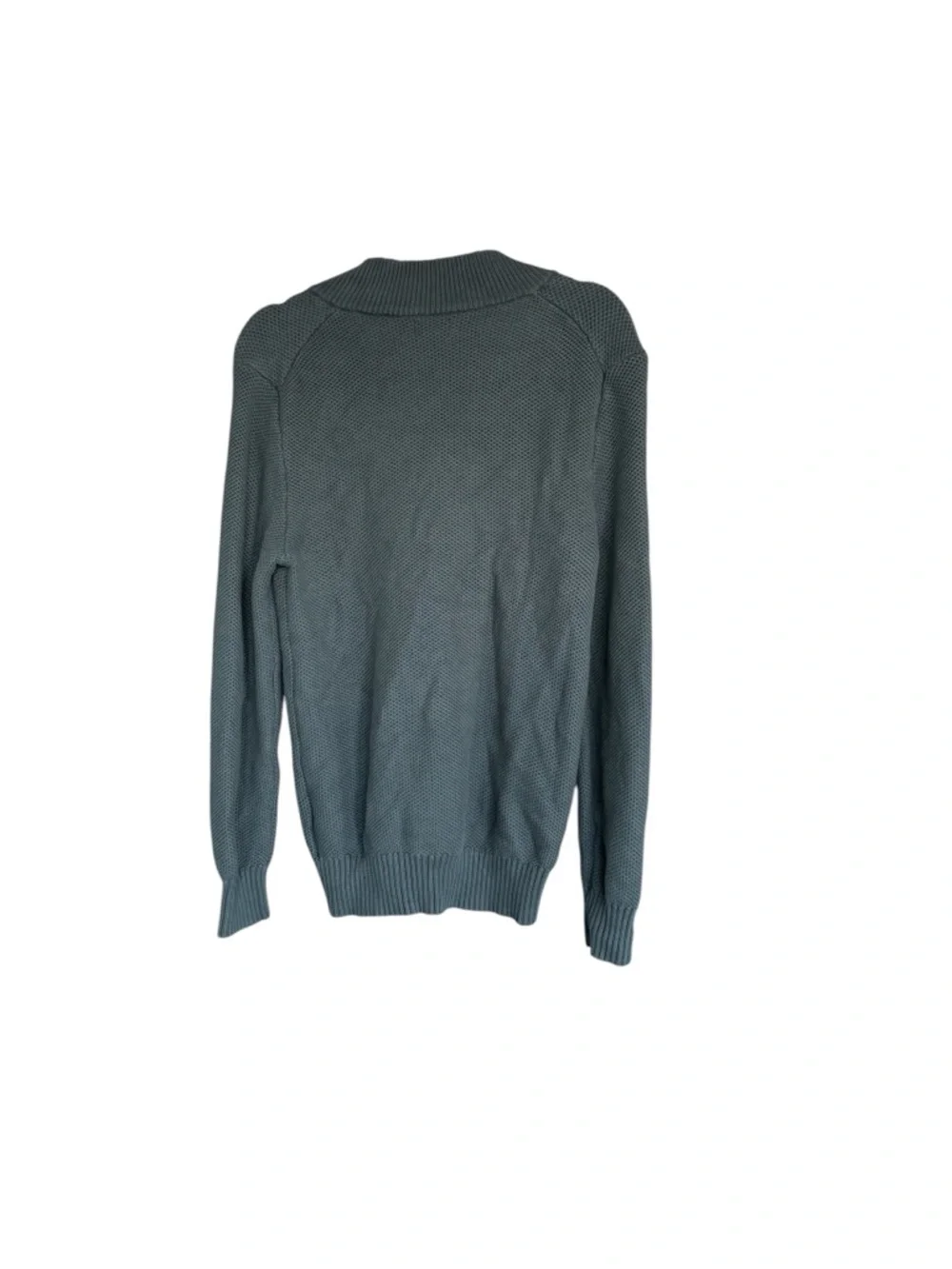 J. Crew Men's Cotton Quarter-Zip Textured Sweater in Blue-Green Color Size Small